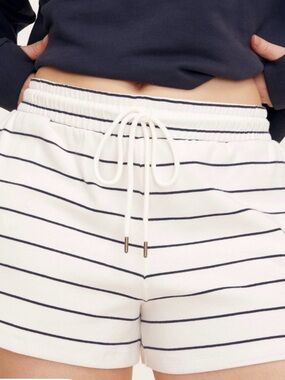 Parke x Target navy and white blue striped high rise shorts sz small nwt